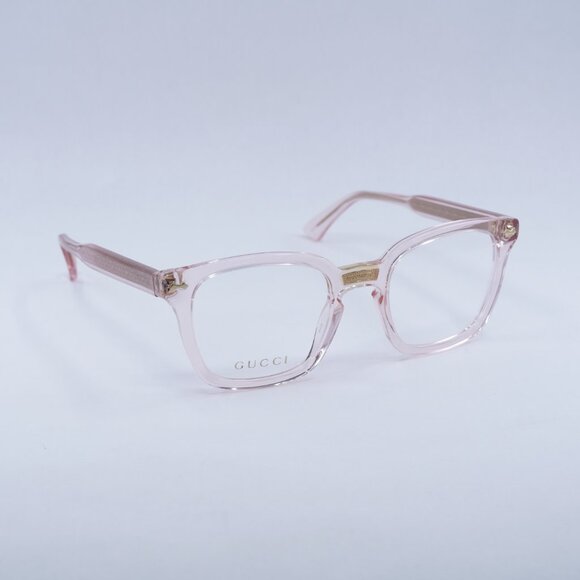 Gucci GG0184O 013 Eyeglasses Transparent Pink 50mm Square Frame - Picture 4 of 12
